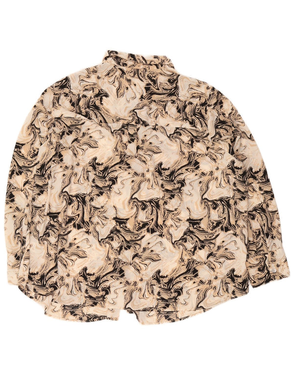 Marks & Spencer Womens Abstract Pattern Shirt Blouse UK 22 3XL Brown