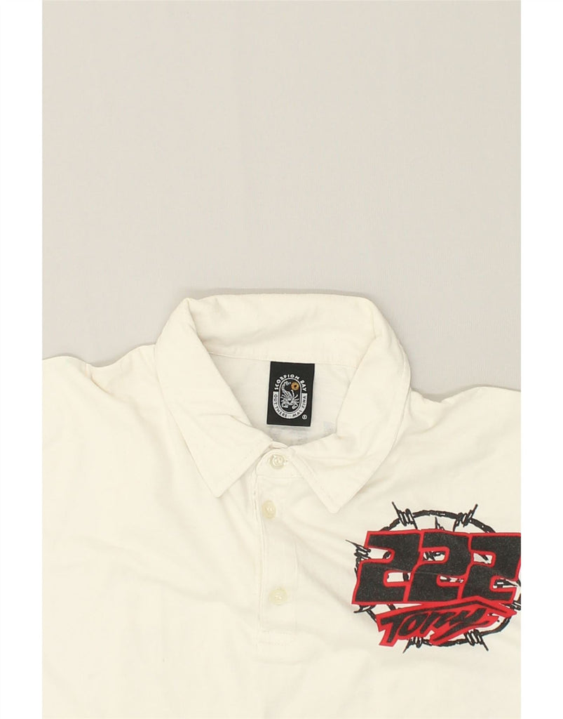 SCORPION BAY Mens Graphic Polo Shirt XL White Cotton | Vintage Scorpion Bay | Thrift | Second-Hand Scorpion Bay | Used Clothing | Messina Hembry 