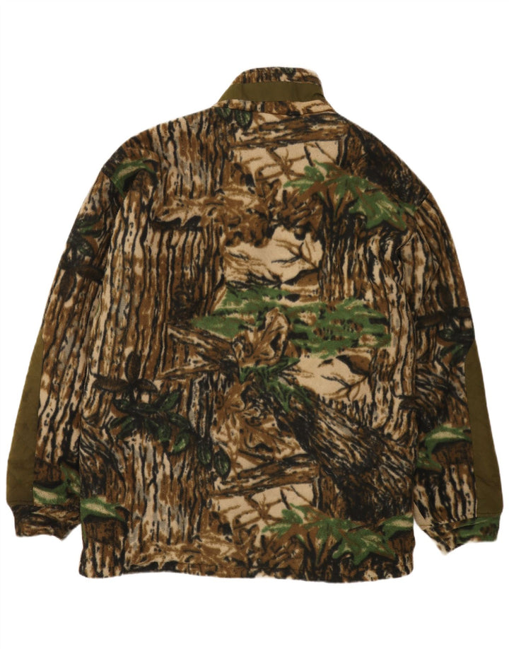 Univers Mens Fleece Jacket IT 60 5XL Khaki Camouflage Polyester