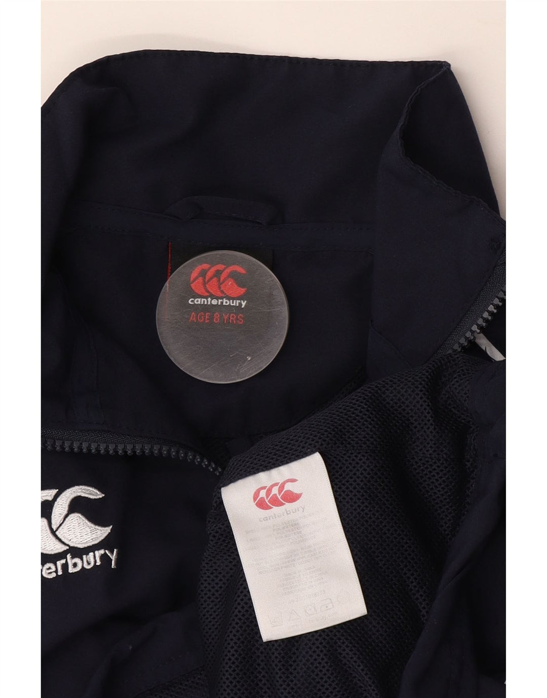 Canterbury Boys Rain Jacket 7-8 Years Navy Blue Polyester