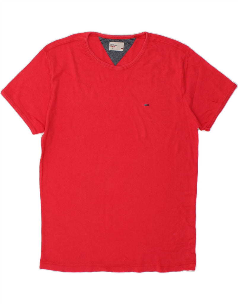 TOMMY HILFIGER Mens T-Shirt Top Large Red Cotton | Vintage Tommy Hilfiger | Thrift | Second-Hand Tommy Hilfiger | Used Clothing | Messina Hembry 