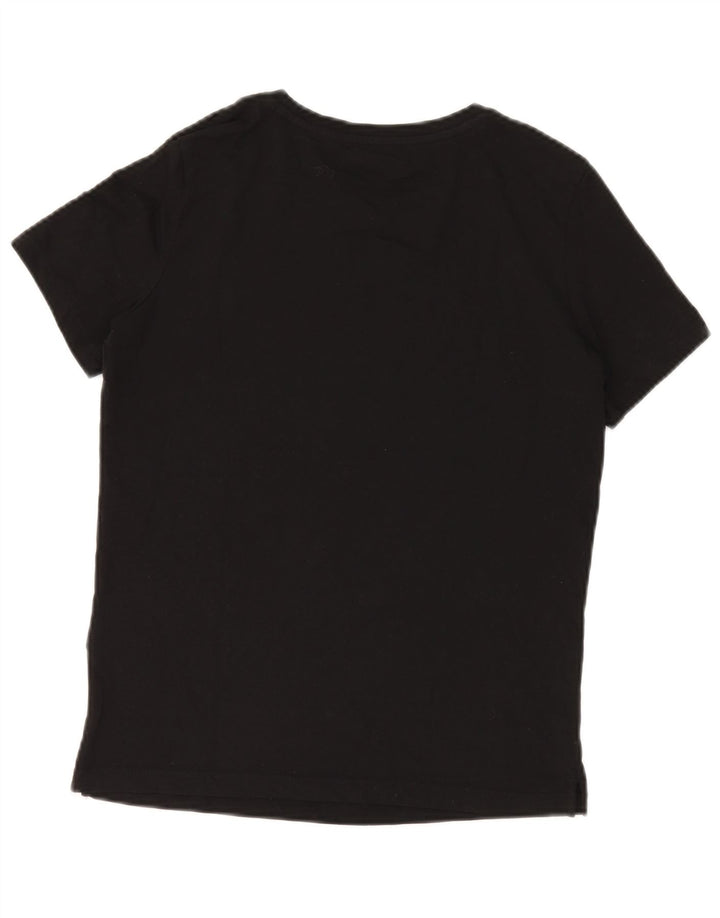 Guess Womens Graphic T-Shirt Top UK 14 Medium Black Cotton