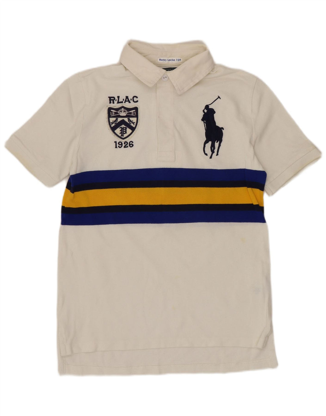 Polo Ralph Lauren Boys Polo Shirt 10-11 Years Medium White Striped