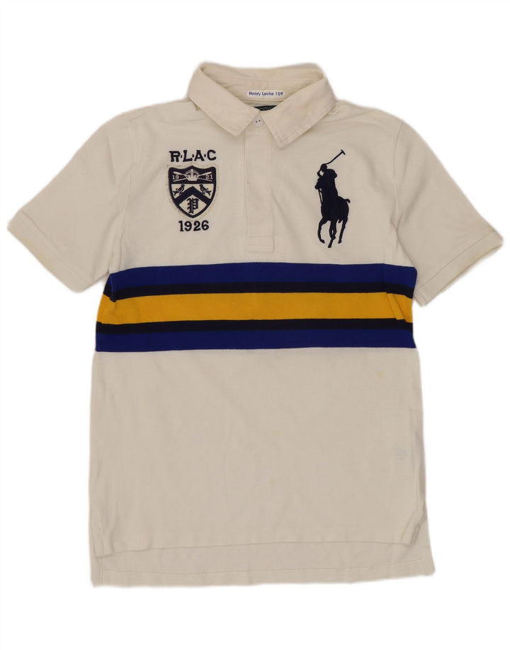 Polo Ralph Lauren Boys Polo Shirt 10-11 Years Medium White Striped
