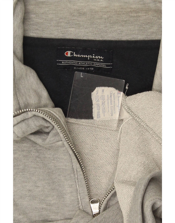 Champion Mens Sleeveless Tracksuit Top Jacket Large Grey Flecked Cotton