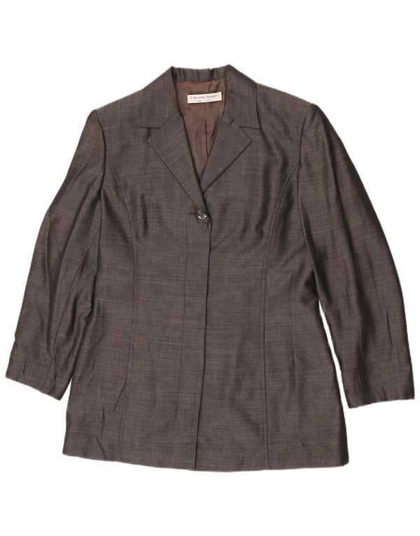 Il Marchese Coccapani Womens 1 Button Blazer Jacket UK 14 Large Grey