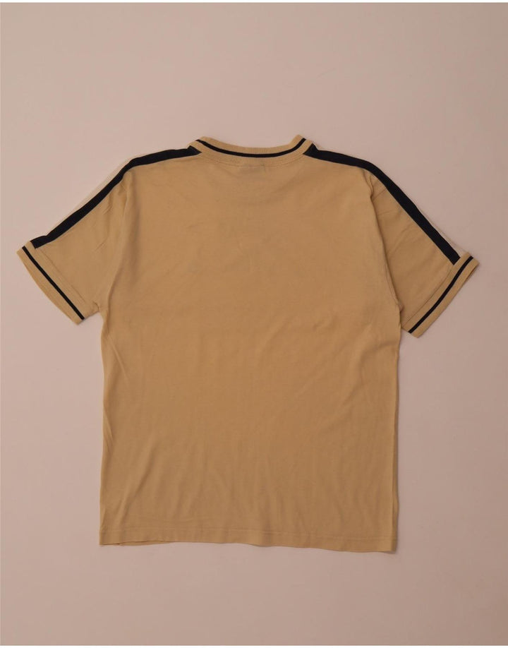 CHAMPION Mens T-Shirt Top Small Beige Colourblock Cotton