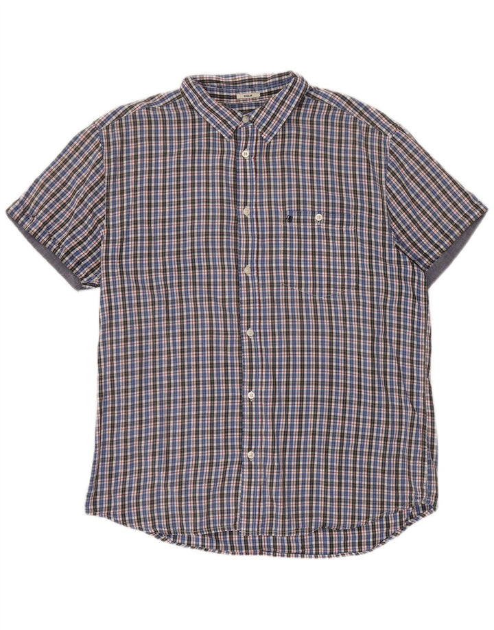 Wrangler Mens Short Sleeve Regular Fit Shirt 2XL Blue Check Cotton