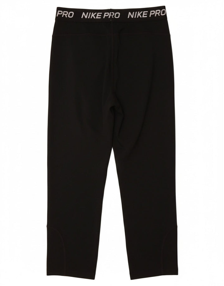 NIKE Girls Graphic Tracksuit Trousers 7-8 Years  Black Polyester