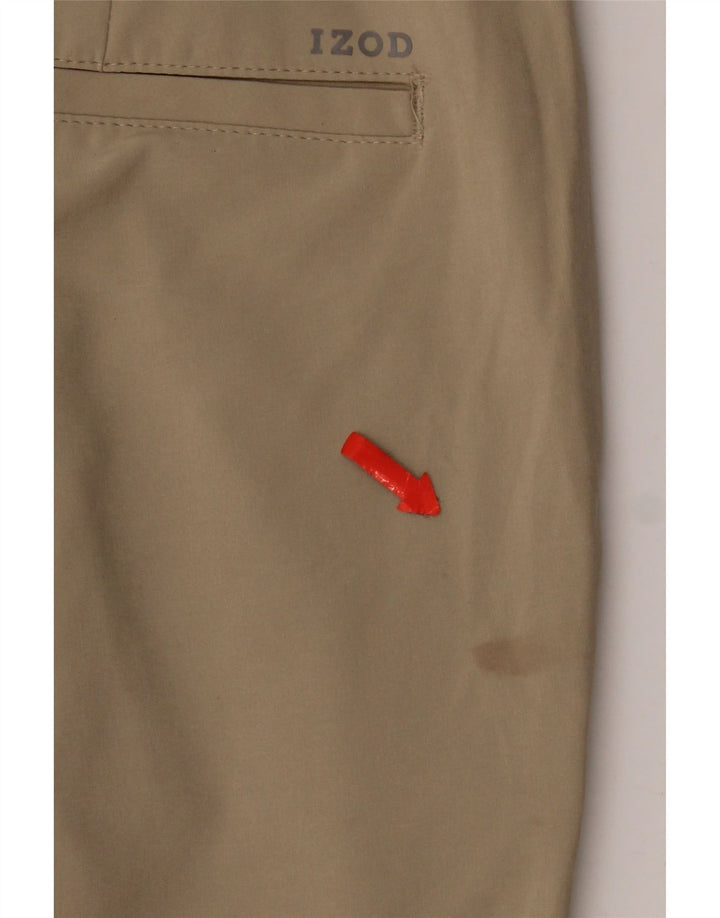 Izod Womens Straight Chino Trousers W32 L30 Beige Polyester
