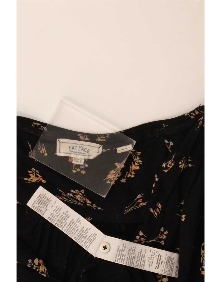 Fat Face Womens Oversized Tunic Top UK 14 Medium Black Floral Viscose