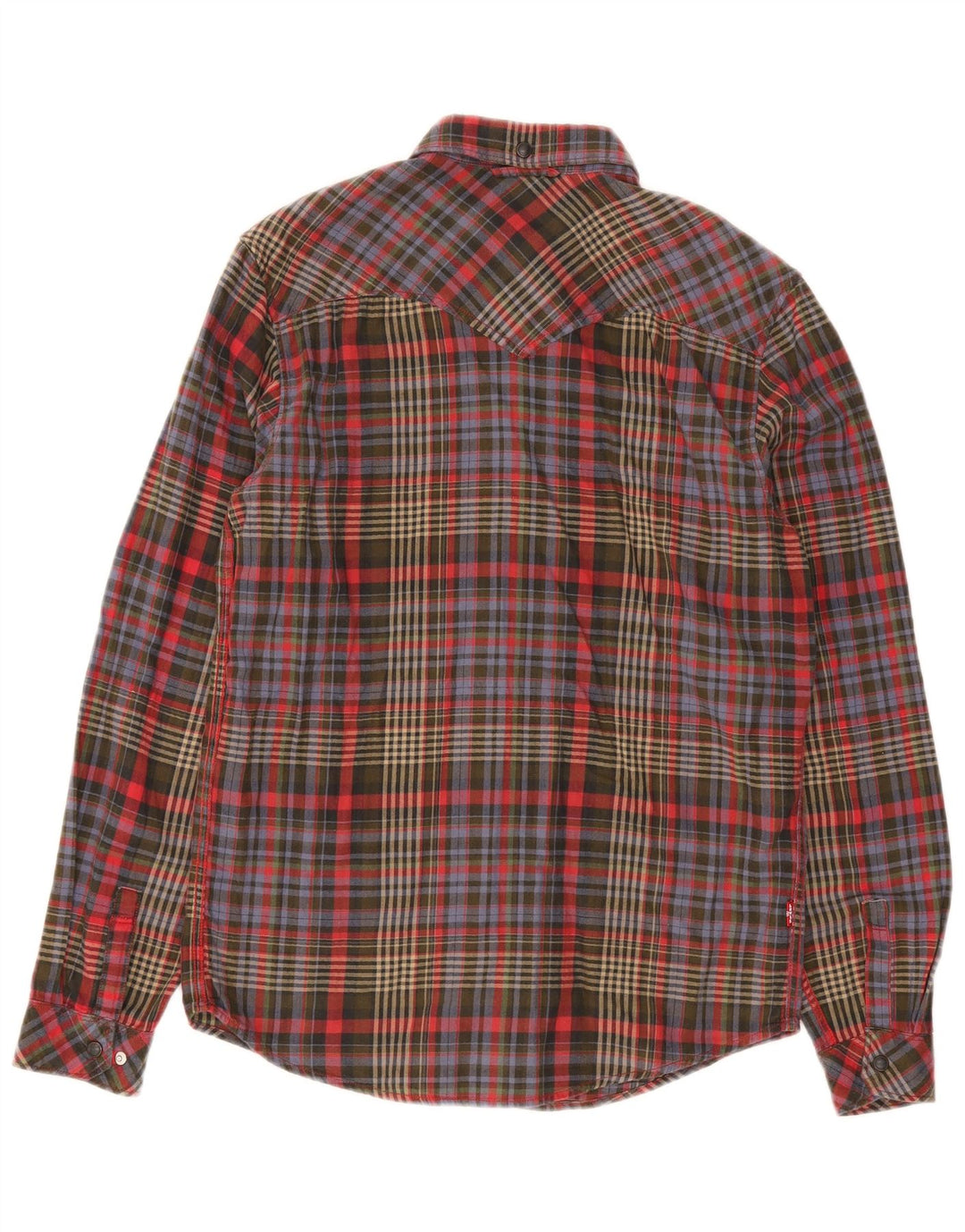 Levi's Mens Standard Fit Flannel Shirt Small Multicoloured Check Cotton