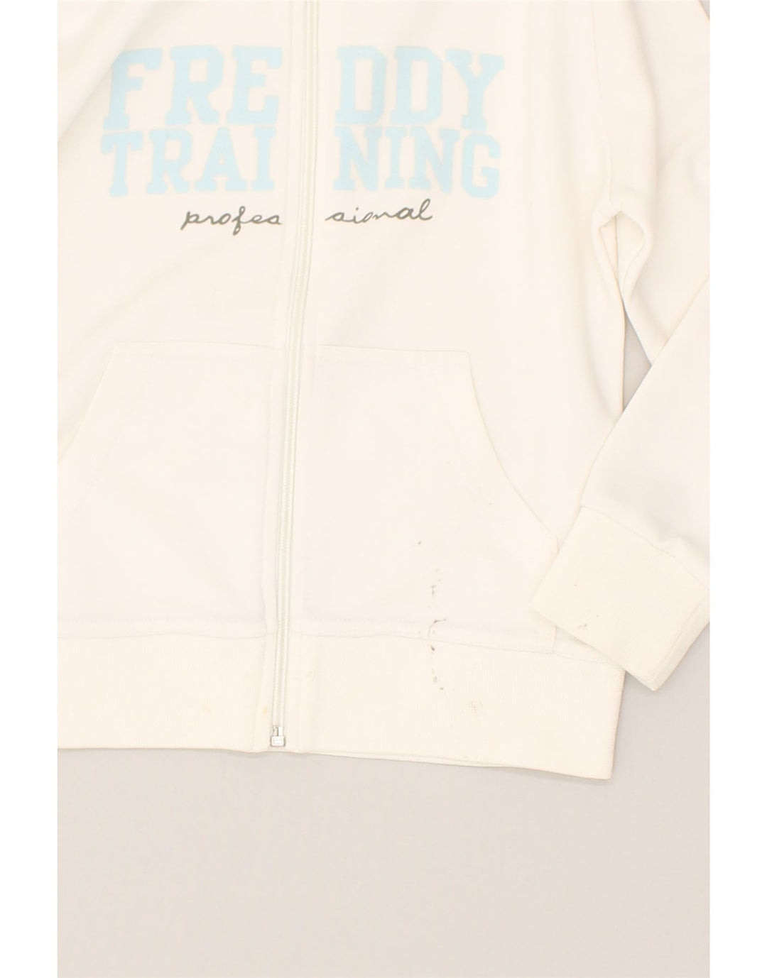 FREDDY Boys Graphic Tracksuit Top Jacket 7-8 Years Small White Polyester | Vintage Freddy | Thrift | Second-Hand Freddy | Used Clothing | Messina Hembry 
