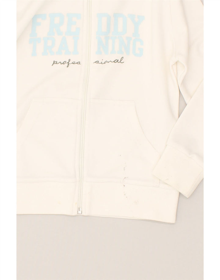 FREDDY Boys Graphic Tracksuit Top Jacket 7-8 Years Small White Polyester | Vintage Freddy | Thrift | Second-Hand Freddy | Used Clothing | Messina Hembry 