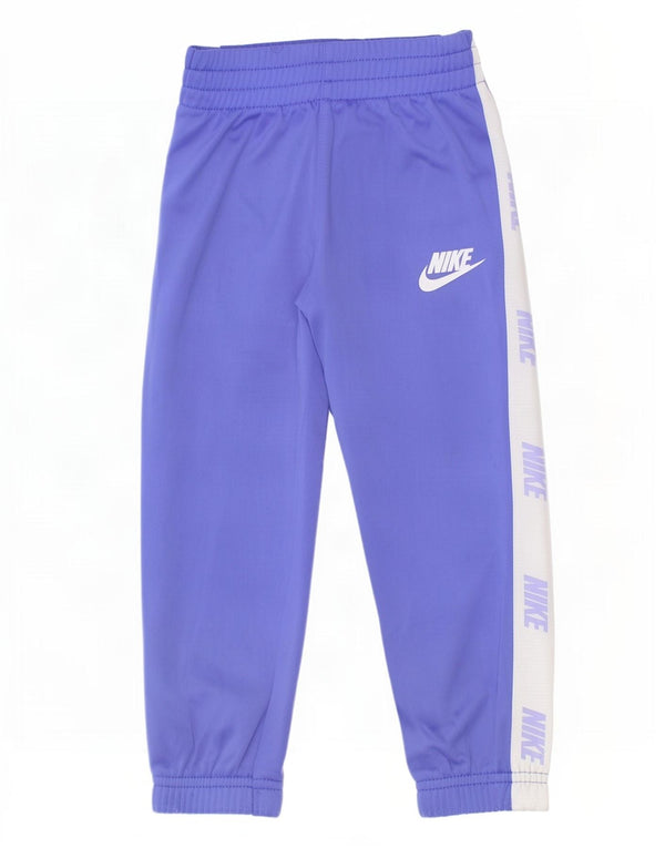 Nike Girls Graphic Tracksuit Trousers Joggers 2-3 Years Purple Colourblock