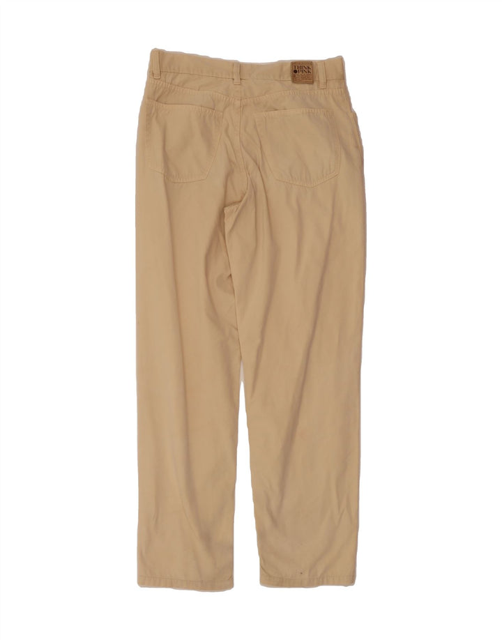 THINK PINK Mens Straight Casual Trousers W34 L31 Beige Cotton Vintage Think Pink and Second-Hand Think Pink from Messina Hembry 