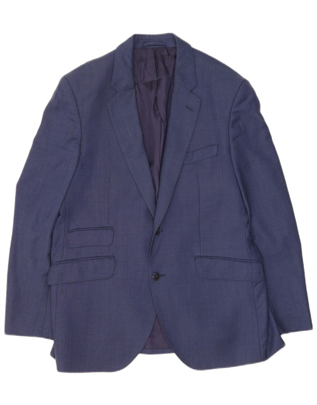 Hackett Mens 2 Button Blazer Jacket UK 42 XL Blue Wool