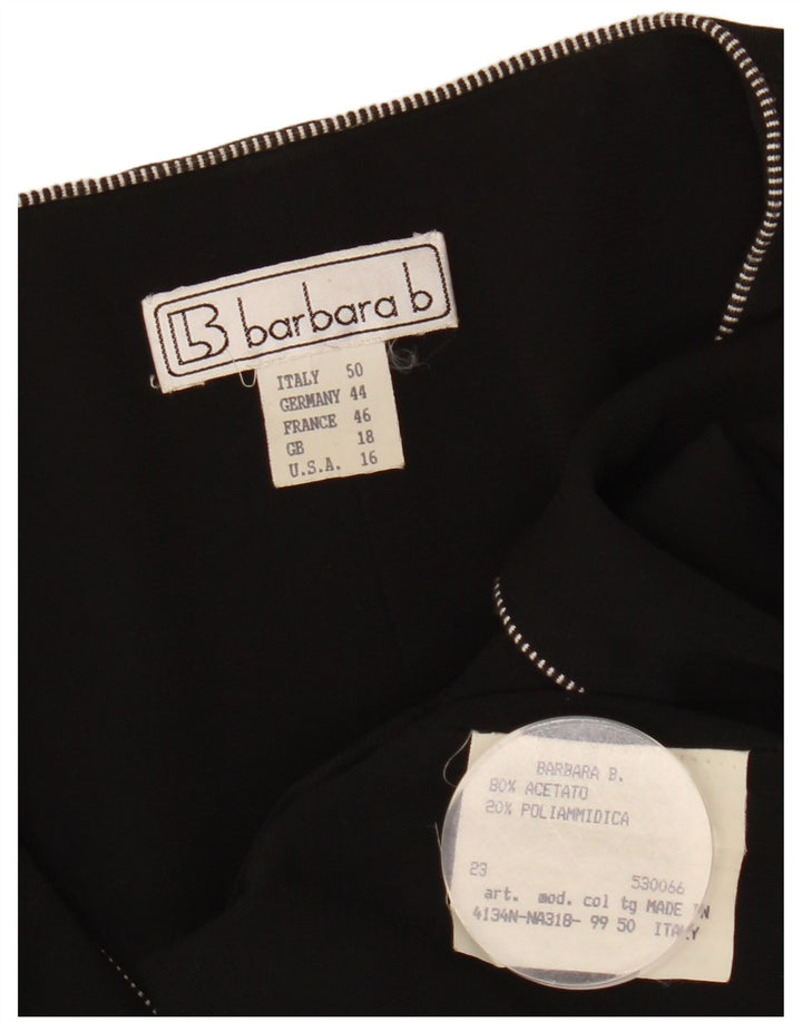 BARBARA Womens Cardigan Top UK 18 XL Black Acetate