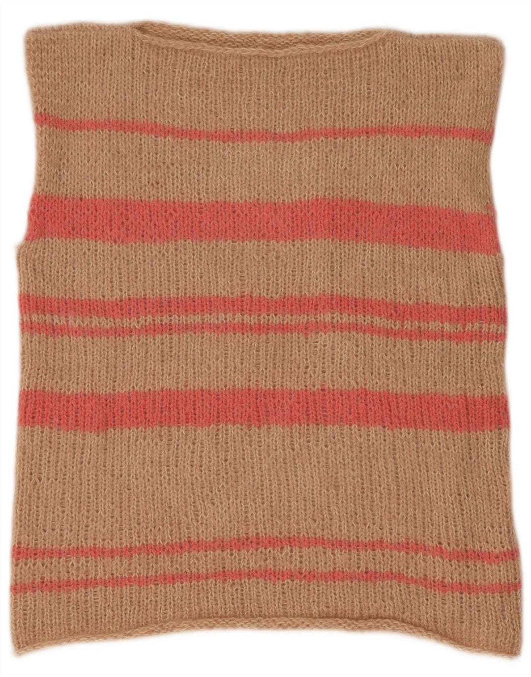Vintage Womens Vest Tank Top UK 12 Medium Brown Striped