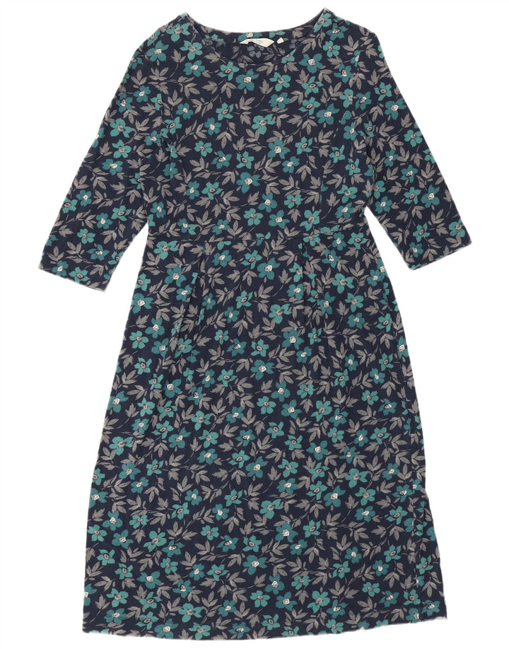 SEASALT CORNWALL Womens A-Line Dress UK 14 Medium Navy Blue Floral