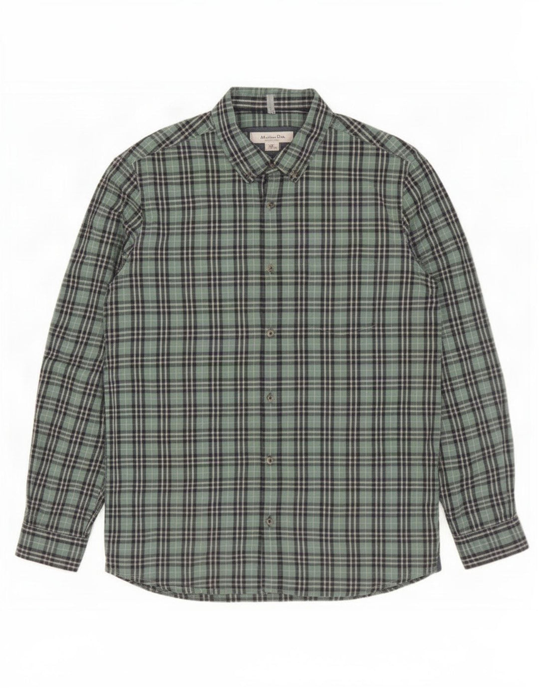 Massimo Dutti Boys Shirt 13-14 Years Green Check Cotton
