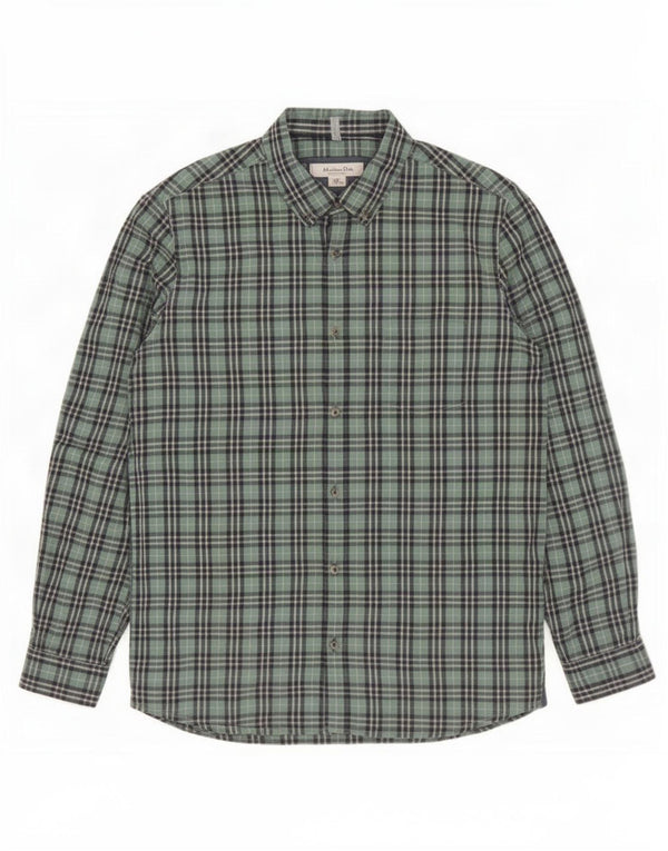 Massimo Dutti Boys Shirt 13-14 Years Green Check Cotton