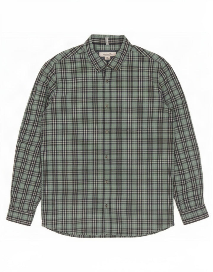 Massimo Dutti Boys Shirt 13-14 Years Green Check Cotton