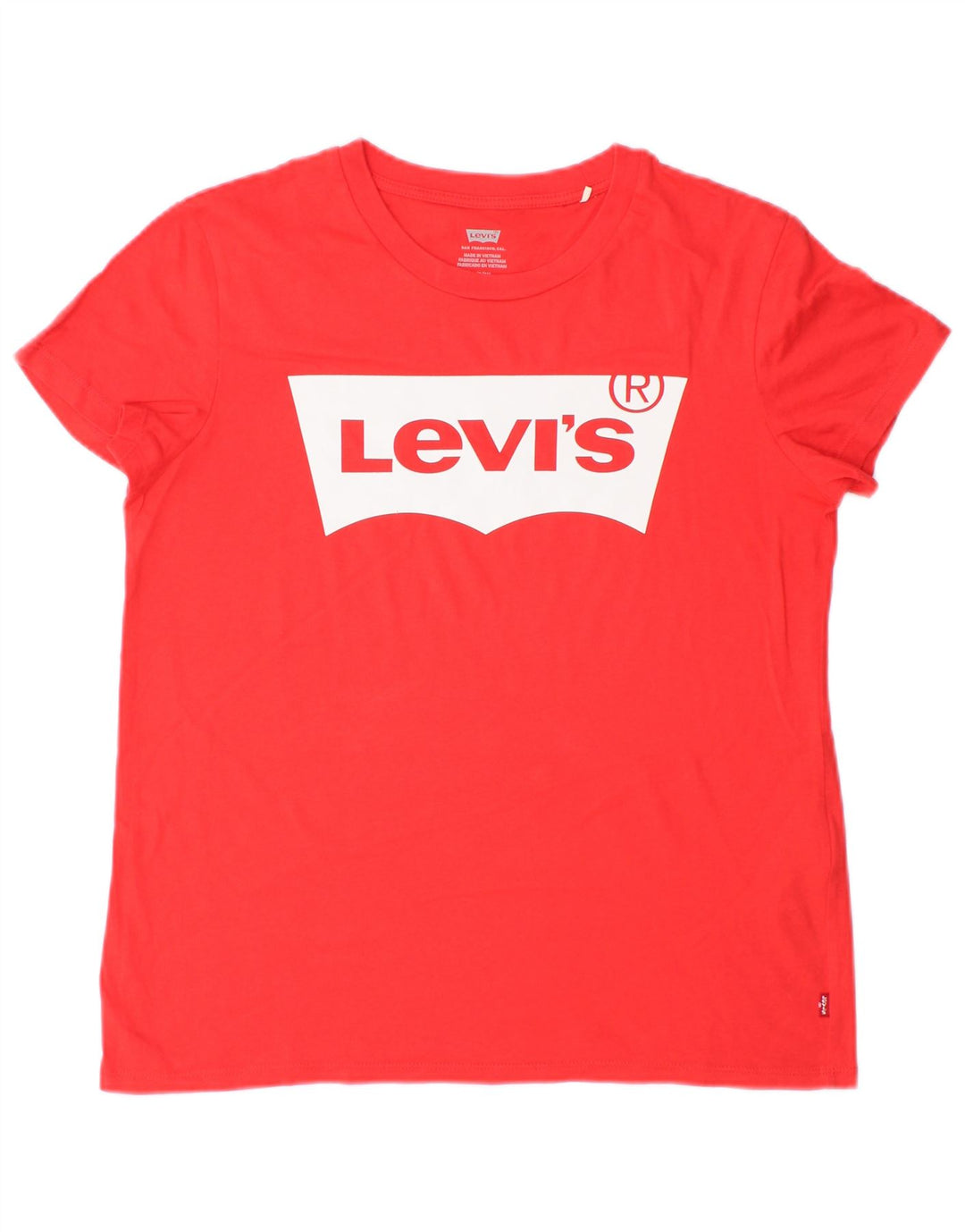 Levi's Womens Oversized Graphic T-Shirt Top UK 10 Small Red Cotton
