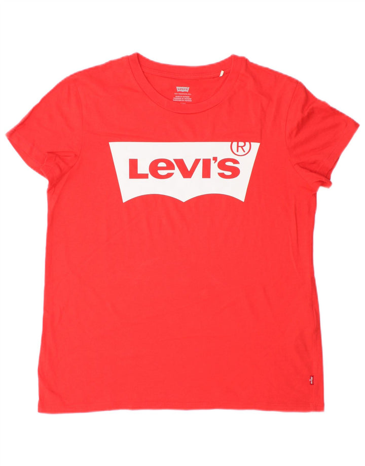 Levi's Womens Oversized Graphic T-Shirt Top UK 10 Small Red Cotton
