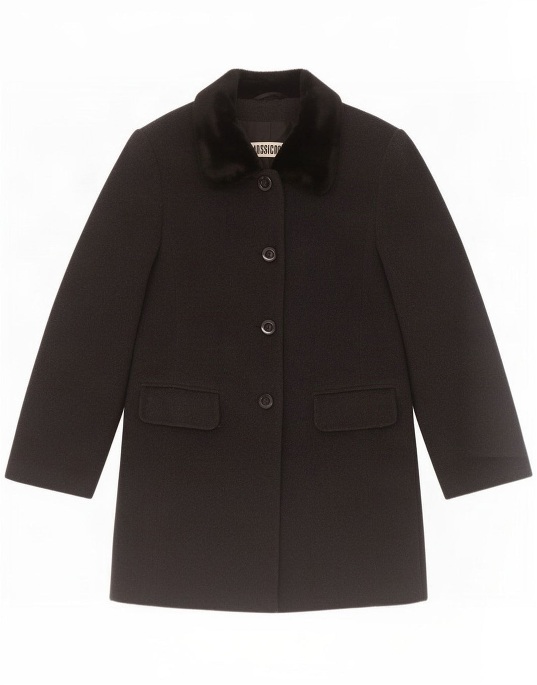 Yessica Womens Overcoat UK 8 Small Black Wool