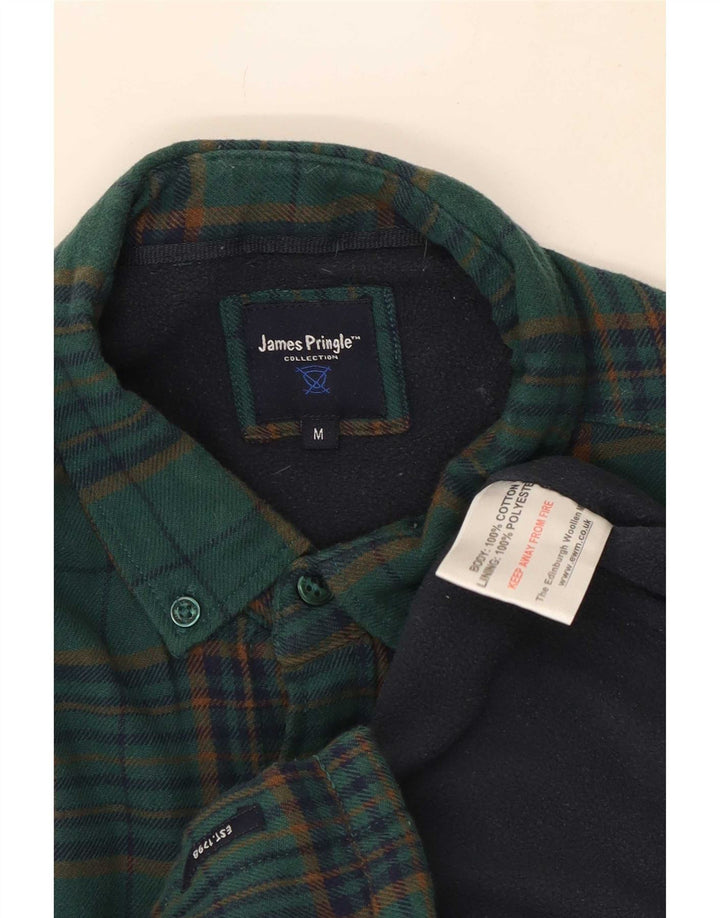 James Pringle Mens Lumberjack Flannel Shirt Medium Green Check Cotton