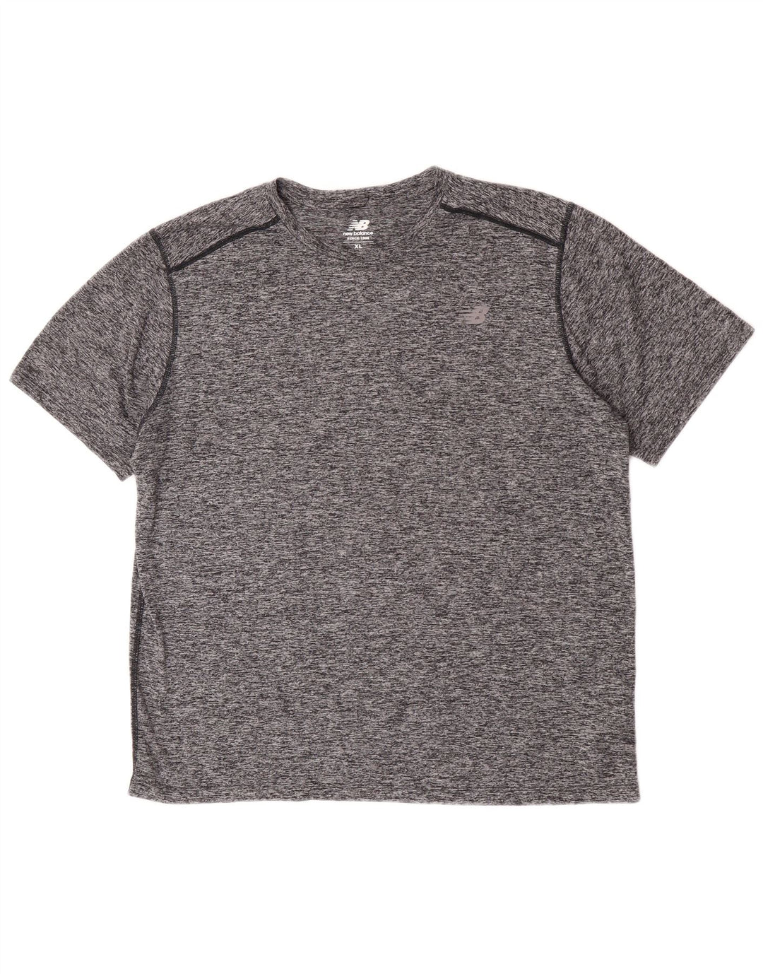 New Balance Mens T-Shirt Top XL Grey Flecked Polyester
