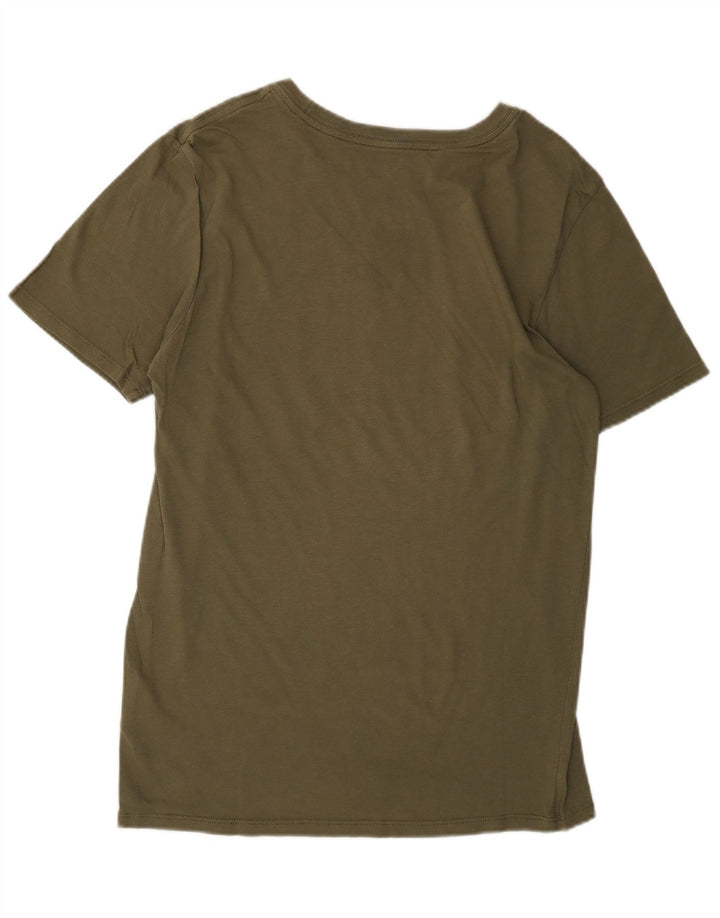 NIKE Mens Athletic Cut Graphic T-Shirt Top Small Khaki Cotton