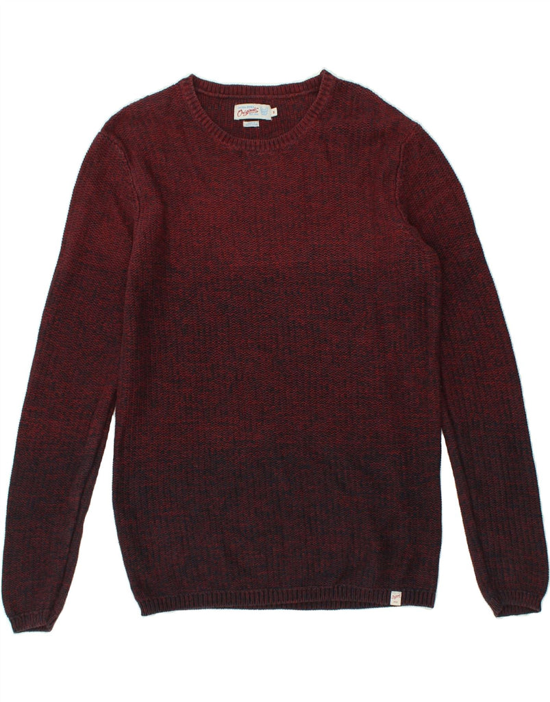 JACK & JONES Mens Crew Neck Jumper Sweater Medium Burgundy Colourblock | Vintage Jack & Jones | Thrift | Second-Hand Jack & Jones | Used Clothing | Messina Hembry 