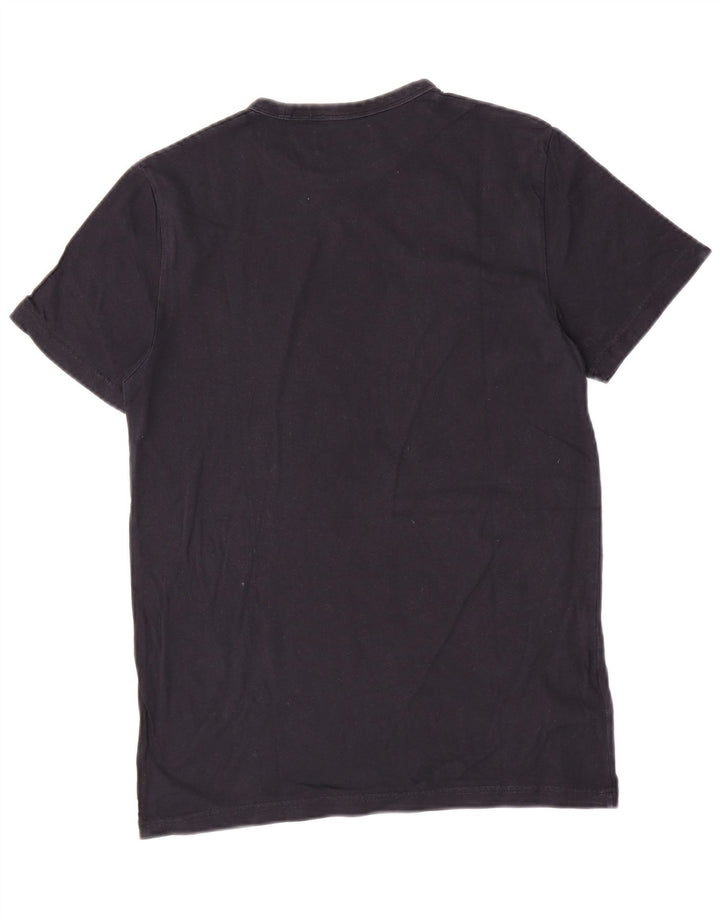 Fred Perry Mens Graphic T-Shirt Top Small Navy Blue Colourblock Cotton