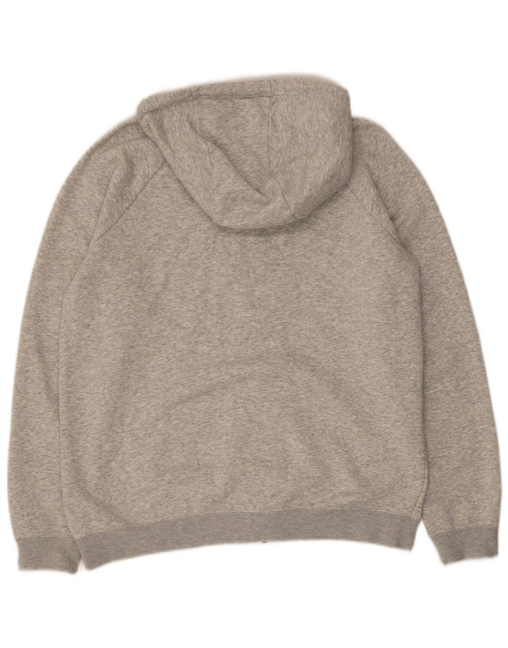 Nike Womens Zip Hoodie Sweater UK 14 Medium Grey Cotton
