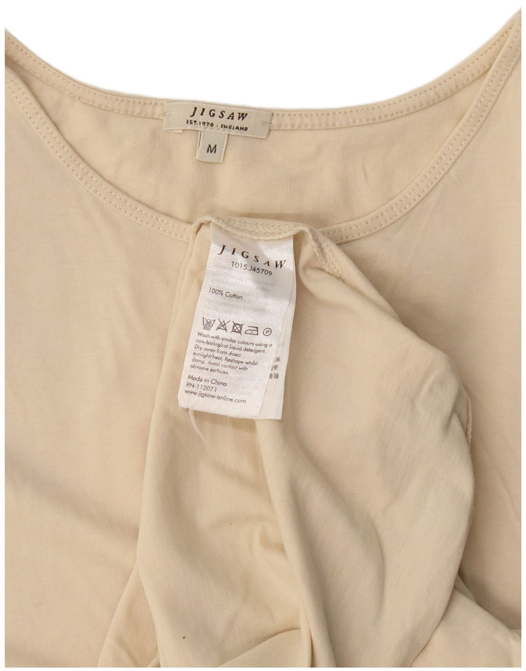 Jigsaw Womens Vest Top UK 14 Medium Beige Cotton