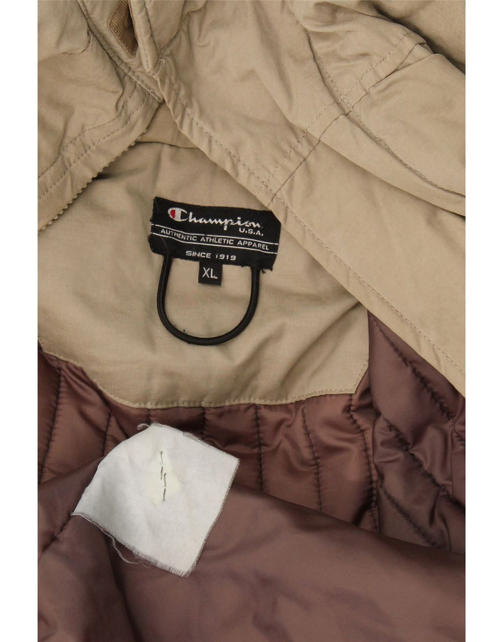 Champion Mens Hooded Padded Jacket UK 42 XL Beige