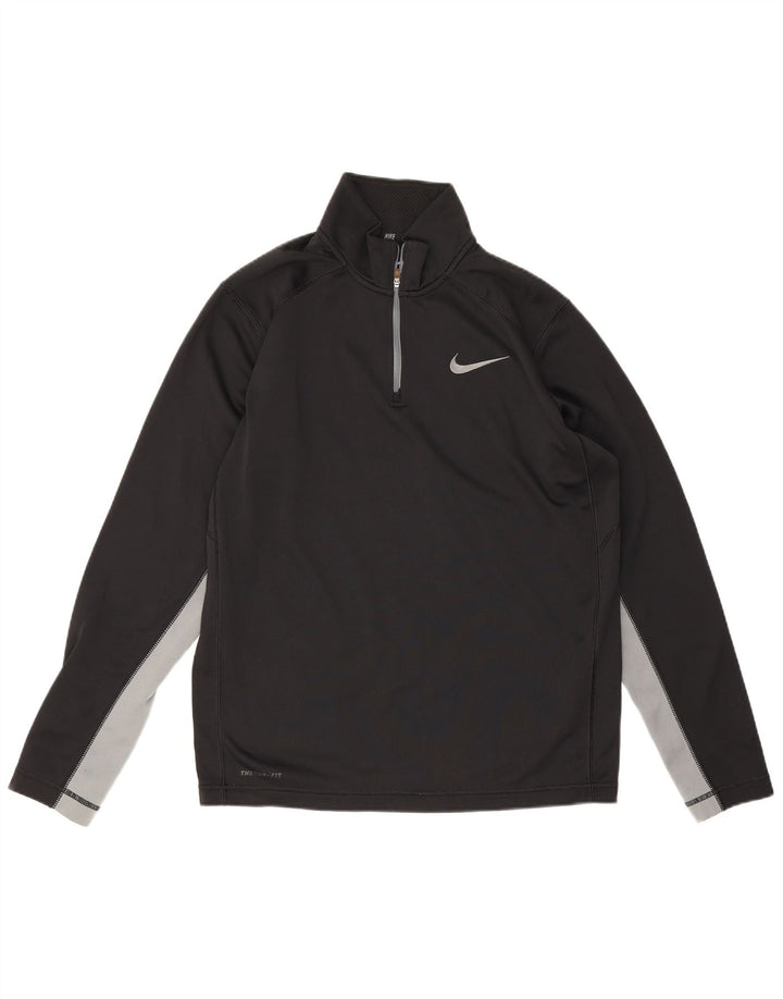 Nike Mens Therma-Fit Pullover Tracksuit Top Medium Black Colourblock