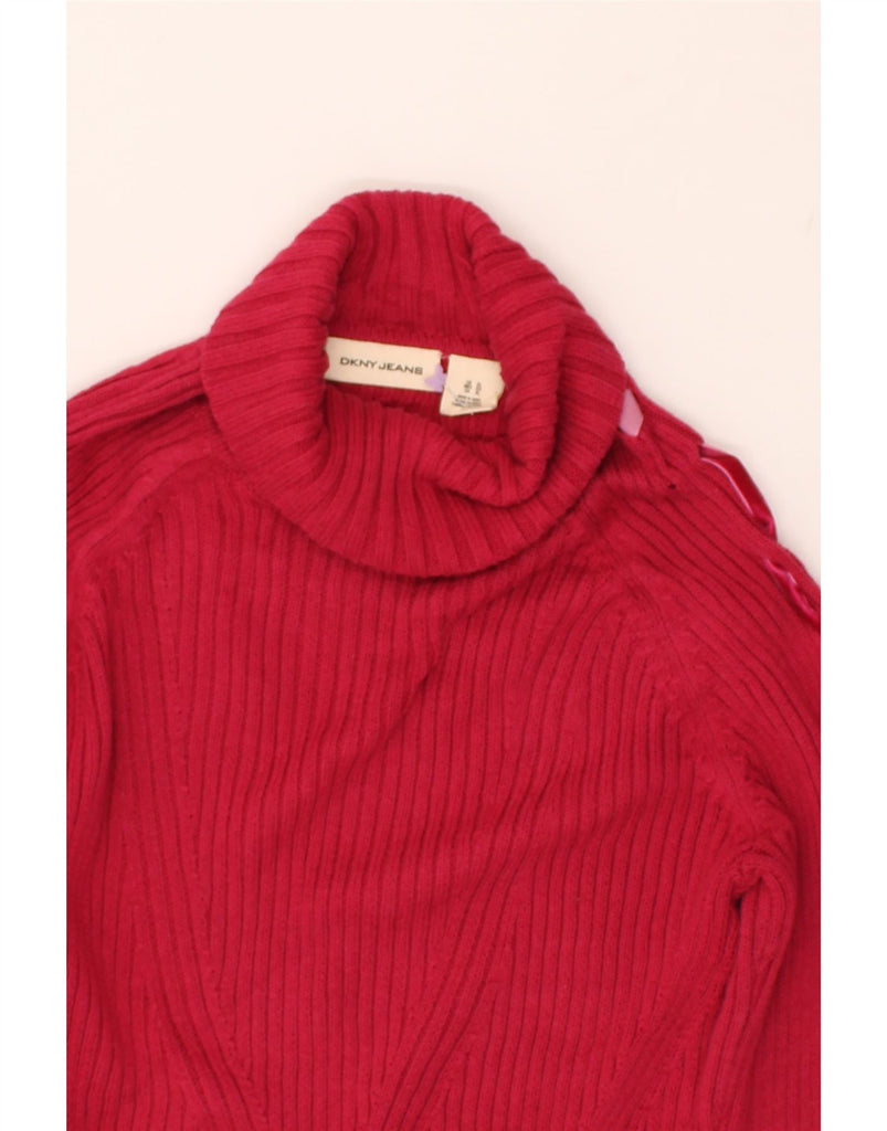 DKNY Womens Roll Neck Jumper Sweater UK 18 XL Red Cotton | Vintage Dkny | Thrift | Second-Hand Dkny | Used Clothing | Messina Hembry 