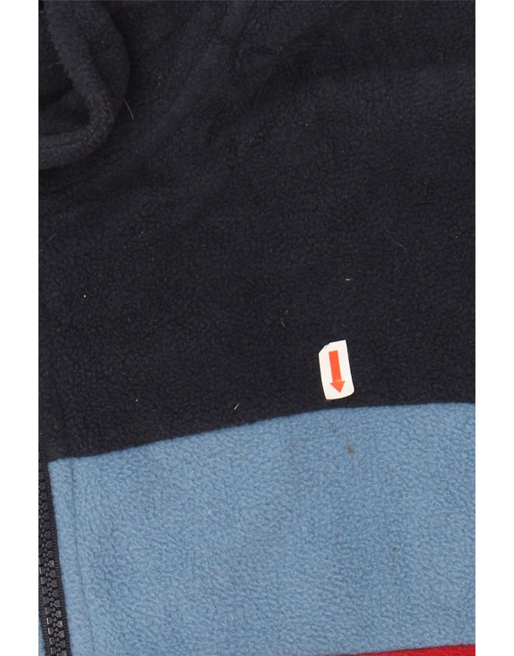 UMBRO Womens Fleece Jacket UK 14 Medium Navy Blue Colourblock Polyester
