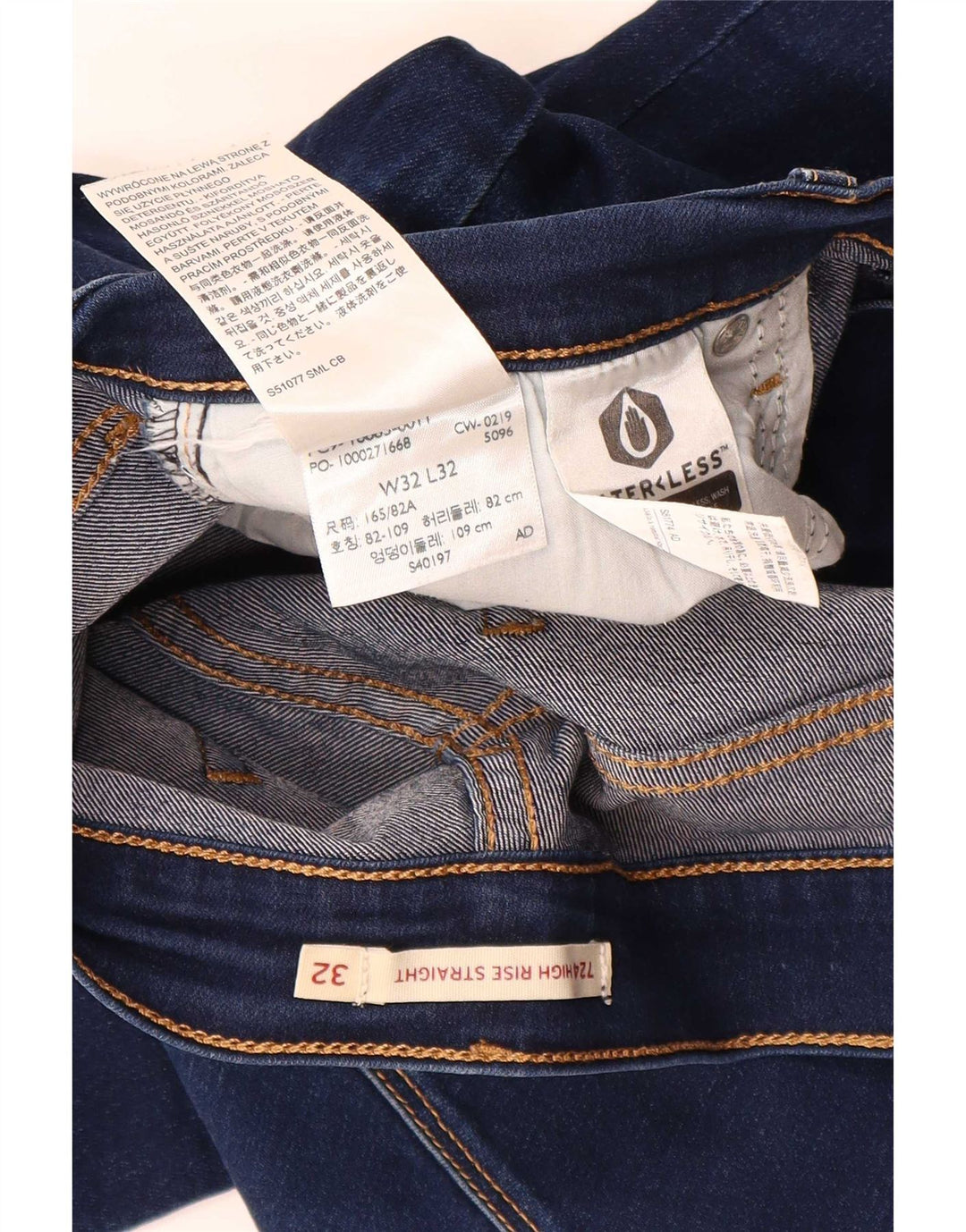 Levi's Womens 724 High Rise Straight Jeans W32 L26 Navy Blue