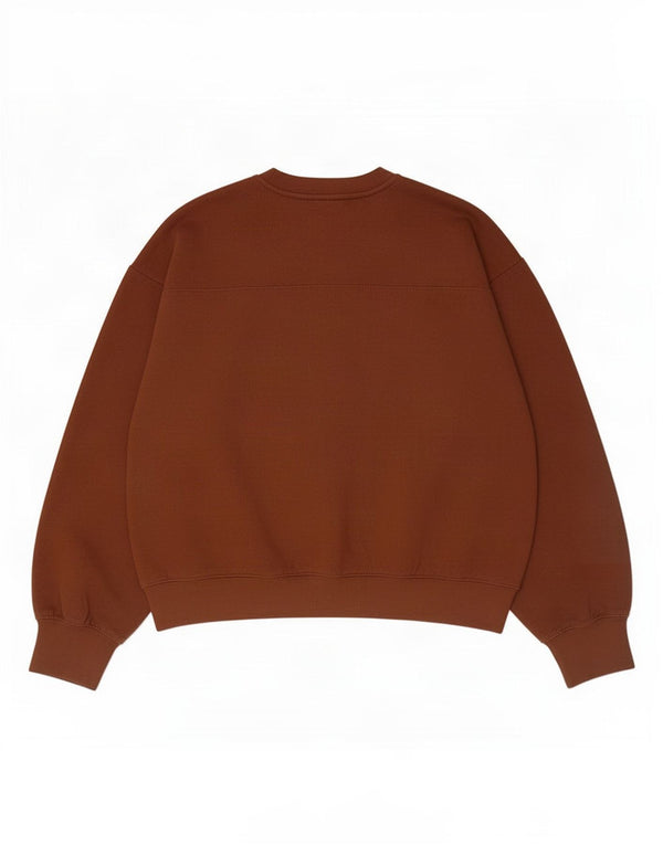 Zara Womens Crop Oversized Sweatshirt Jumper UK 14 Medium Brown Polyester
