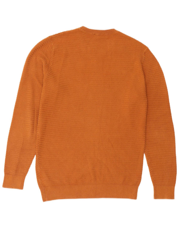 Cos Mens Crew Neck Jumper Sweater Small Orange Cotton