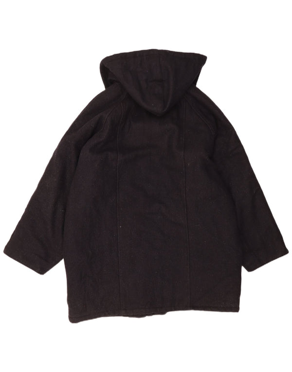 Vintage Mens Hooded Overcoat UK 42 XL Navy Blue Wool