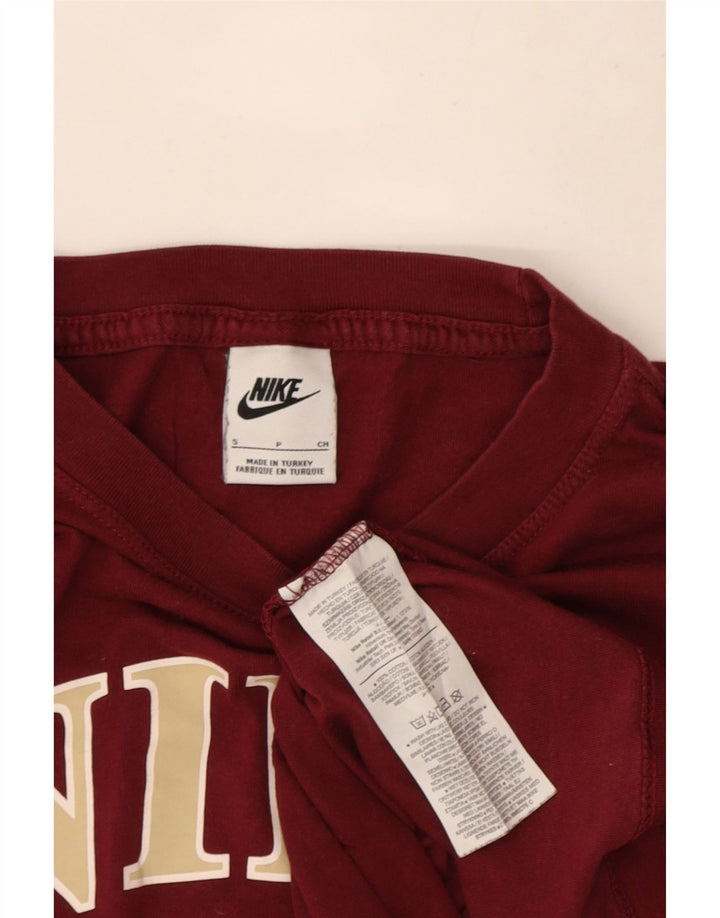 Nike Mens Graphic T-Shirt Top Small Maroon Cotton