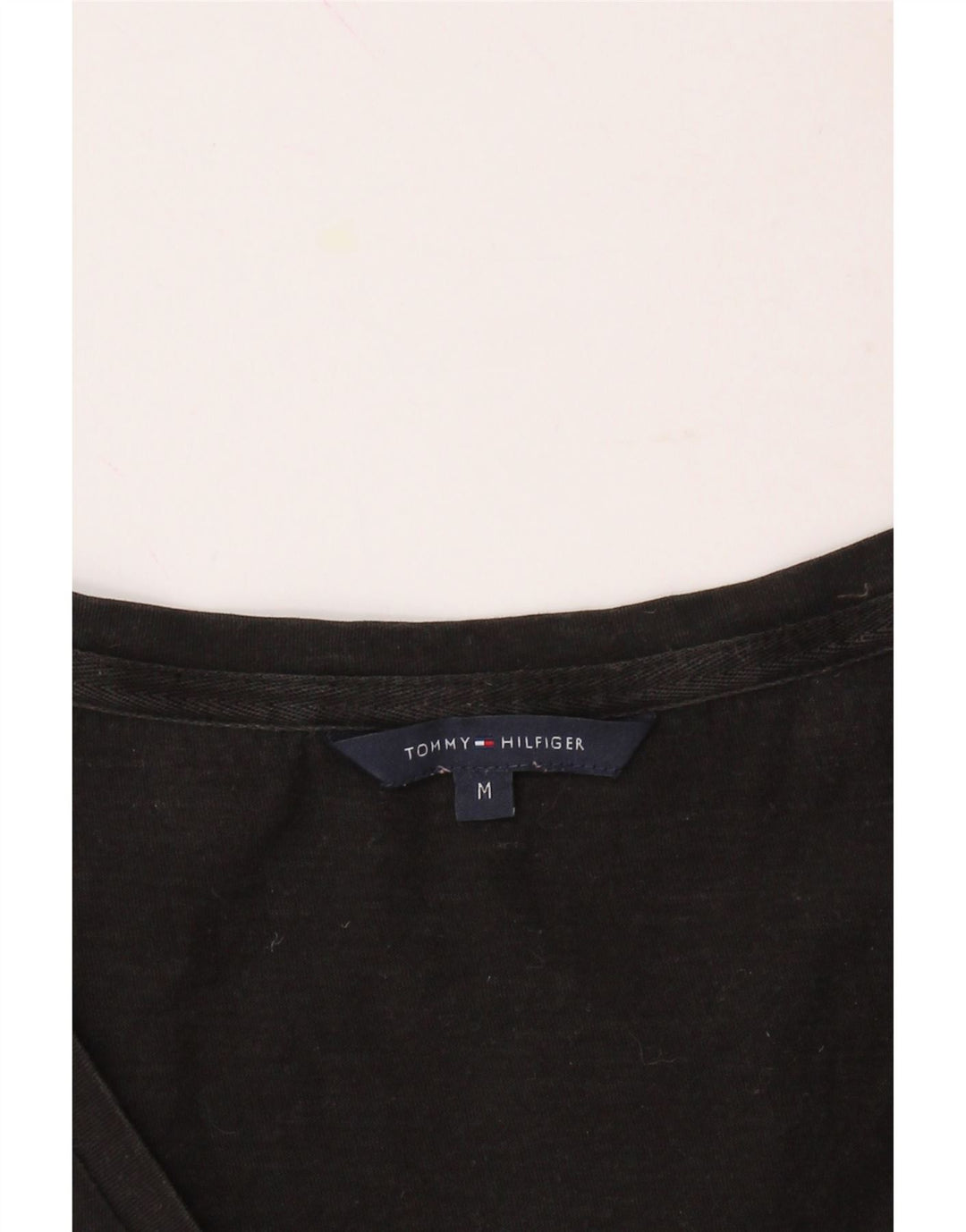 TOMMY HILFIGER Womens T-Shirt Top UK 12 Medium Black Vintage Tommy Hilfiger and Second-Hand Tommy Hilfiger from Messina Hembry 