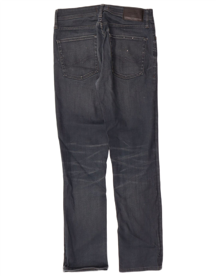 JACK & JONES Mens Clark Straight Jeans W30 L29 Navy Blue Cotton