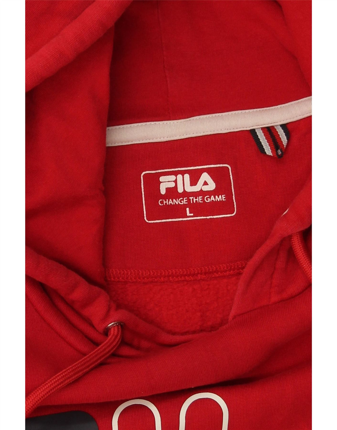 Fila Mens Graphic Hoodie Jumper Large Red Cotton