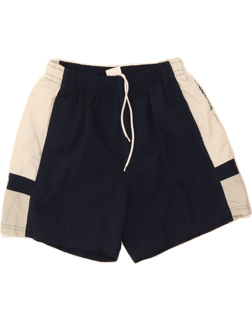 REEBOK Mens Swimming Shorts Medium  Navy Blue Colourblock Polyamide Vintage Reebok and Second-Hand Reebok from Messina Hembry 